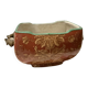 jardinière rectangulaire à pans coupés, porcelaine craquelée
