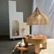 Rattan pendant lamp in the shape of a flower