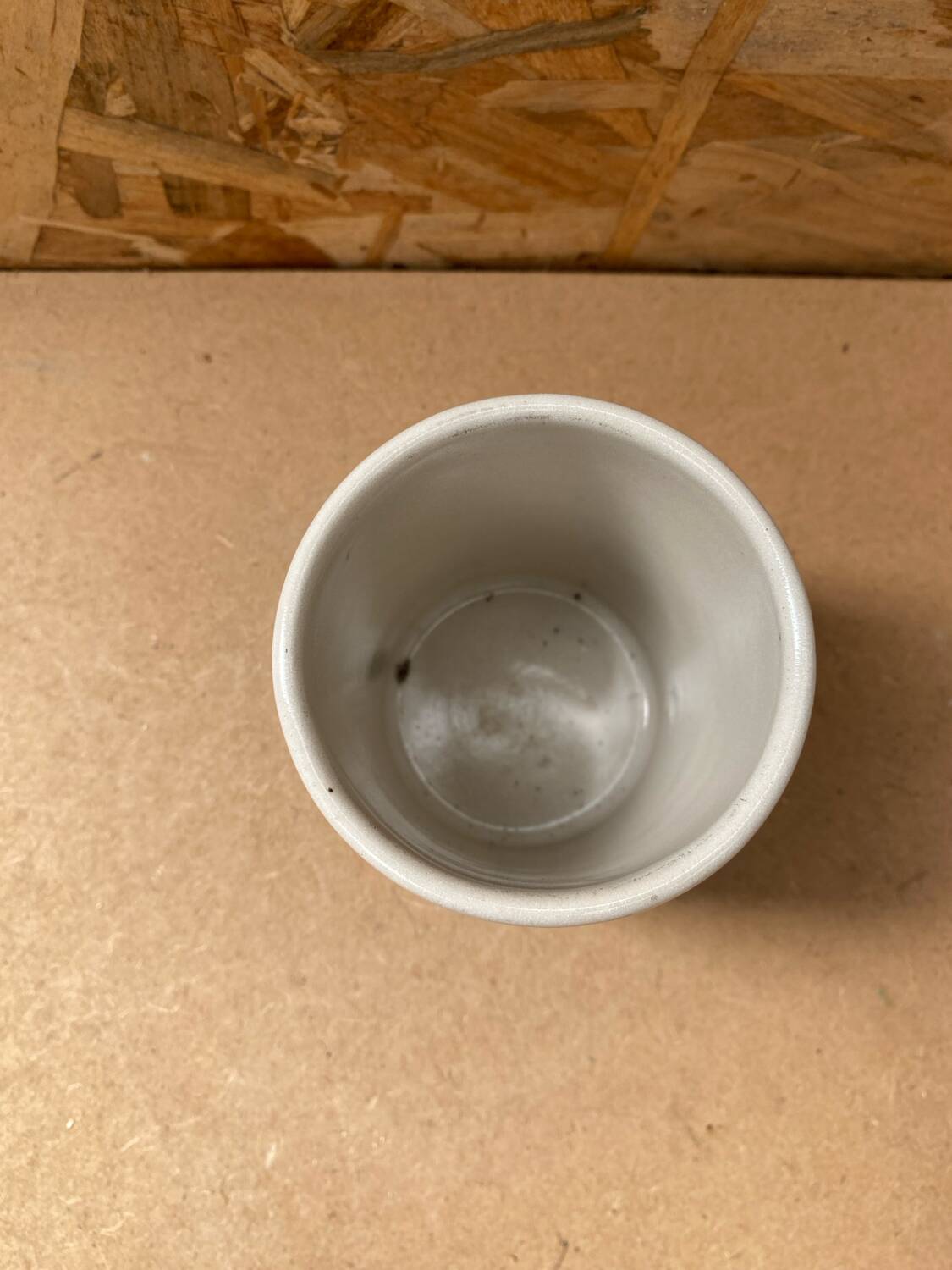 Antique Pot Cup Pottery Dove Stoneware Beige Brown Vintage