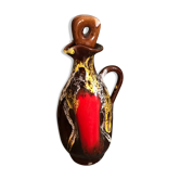 Ceramic bottle of vallauris polychrome enamel 25 cm