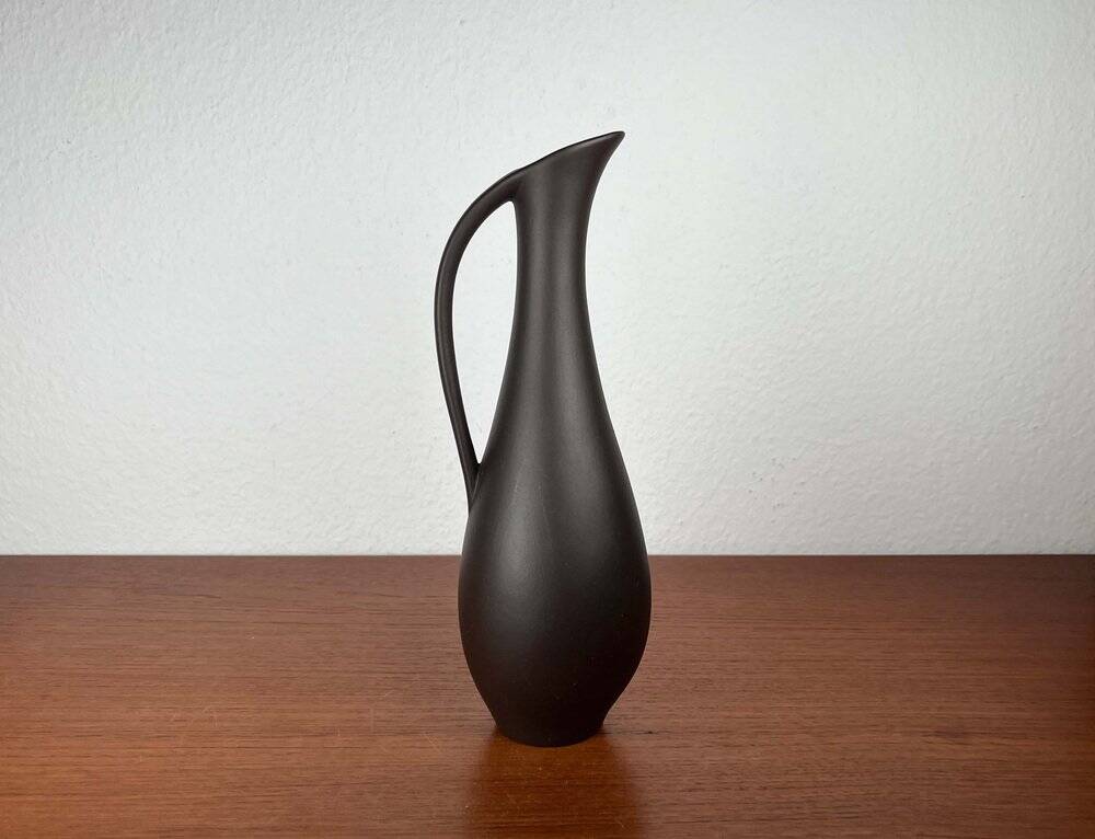 Mid-Century Modern Minimalist Wormser Terra-Sigillata Pottery Carafe Vase, Germany, 1960s