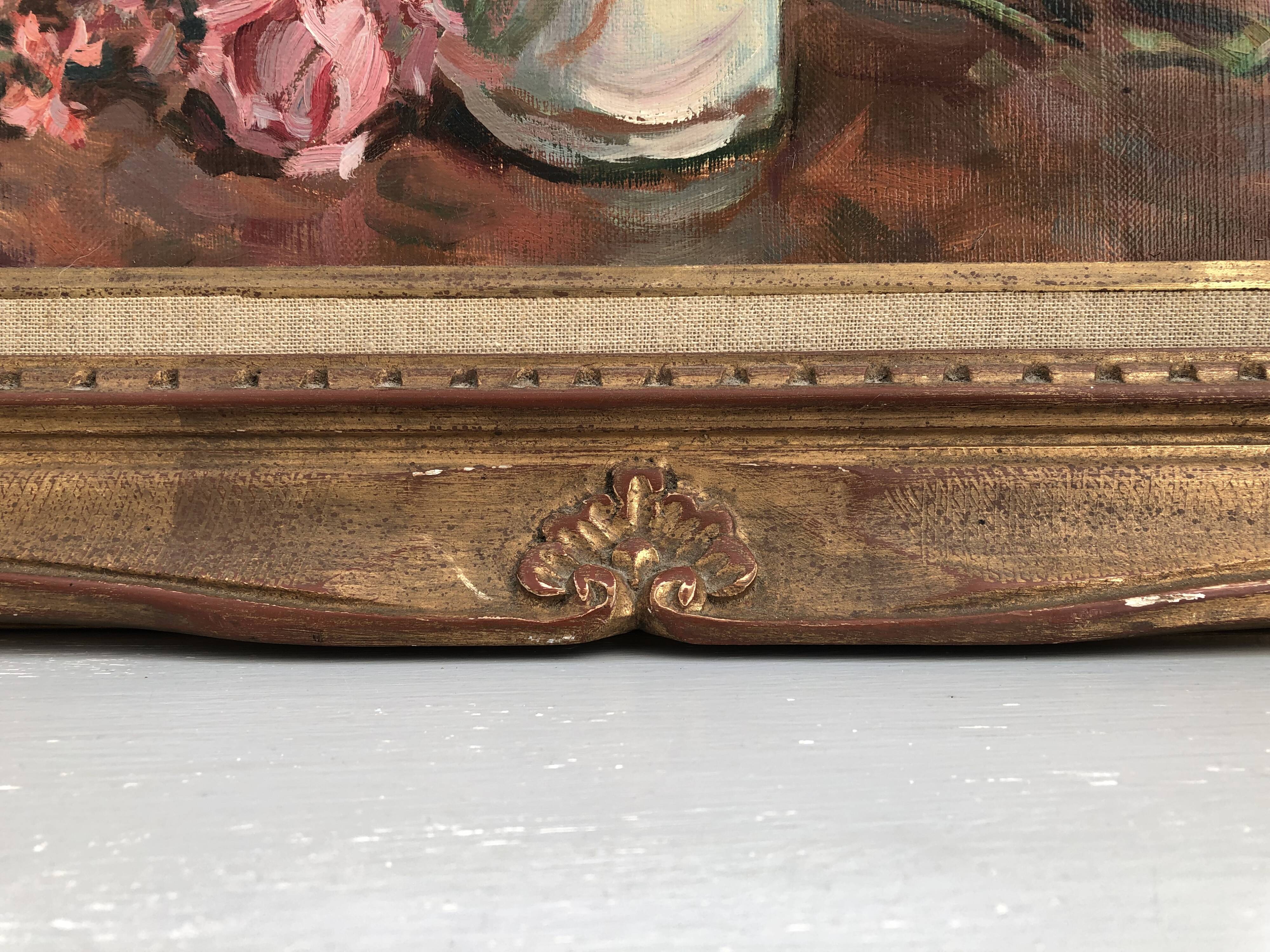 Still life bouquet of flowers oil painting