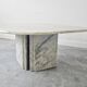 Postmodern coffee table cat's eye white Carrara marble Roche Bobois style