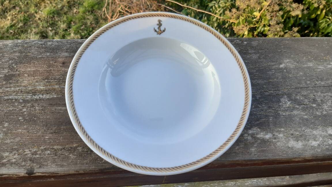 Set of 6 Limoges "marine nationale" soup plates