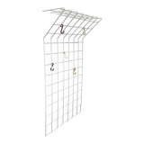 Minimalist white German mid-century coat rack with strings from the 1960s.