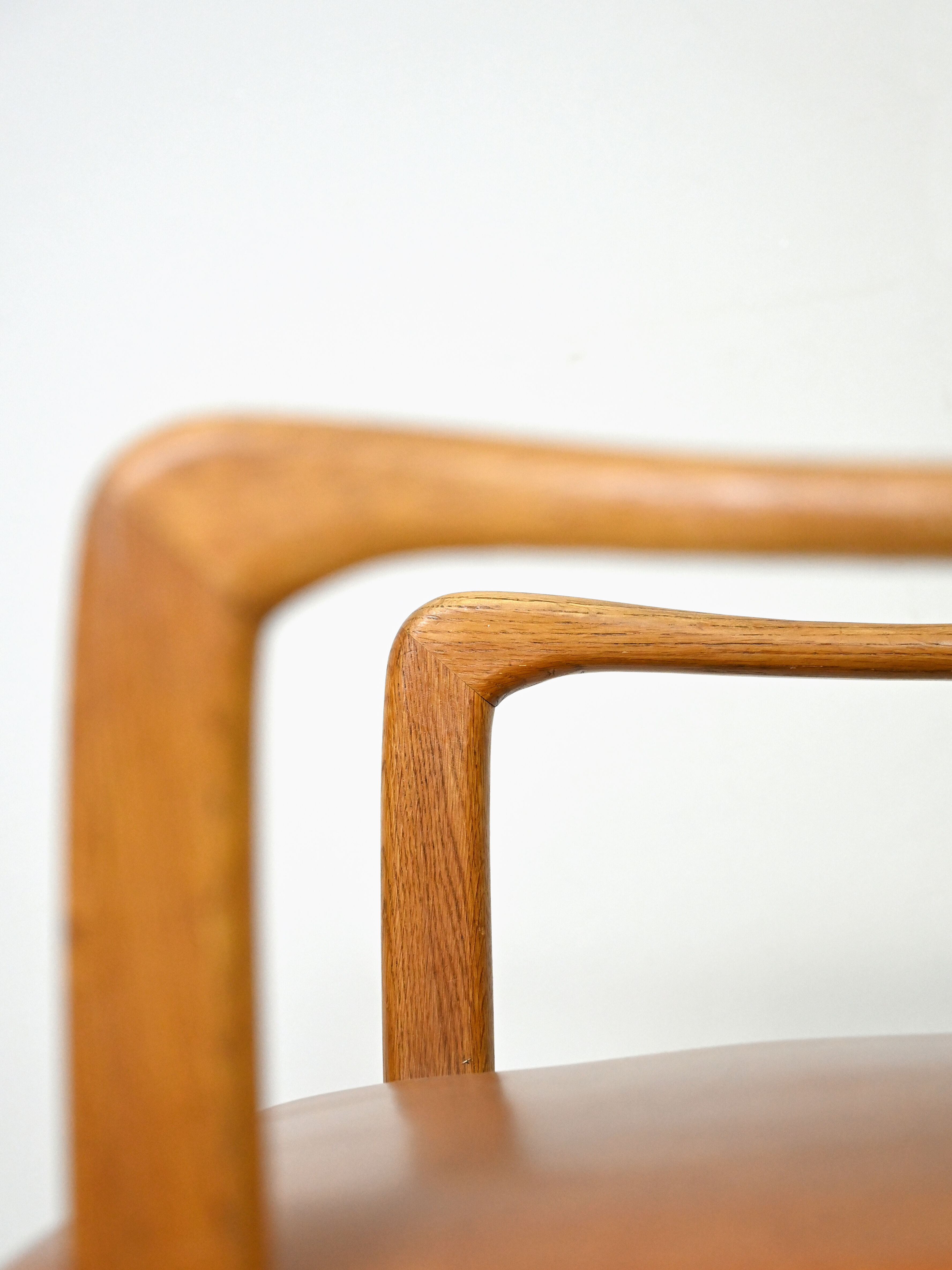 Pair of vintage Danish teak and leather armchairs