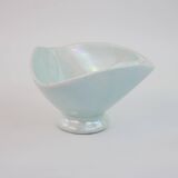 Small bowl or empty pocket in iridescent sky blue ceramic Vallauris circa 1950