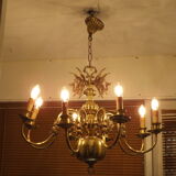 Dutch brass and bronze chandelier