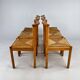 Ensemble de 6 chaises de salle à manger scandinaves en pin et jonc, 1970