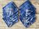 11 small Tye & Dye towels with African patterns - Blue - cotton - 35x35 cm