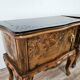 1950s Chippendale bedside tables with black glass