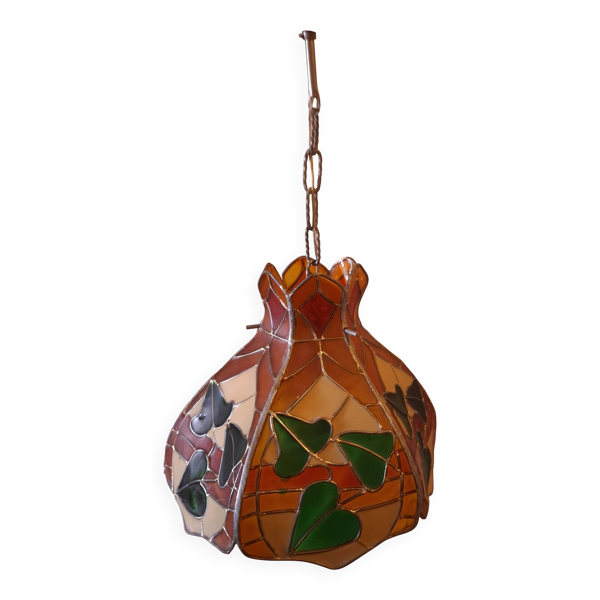 Suspension vitrail type Tiffany