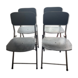 Lot de 4 chaises industrielles pliantes