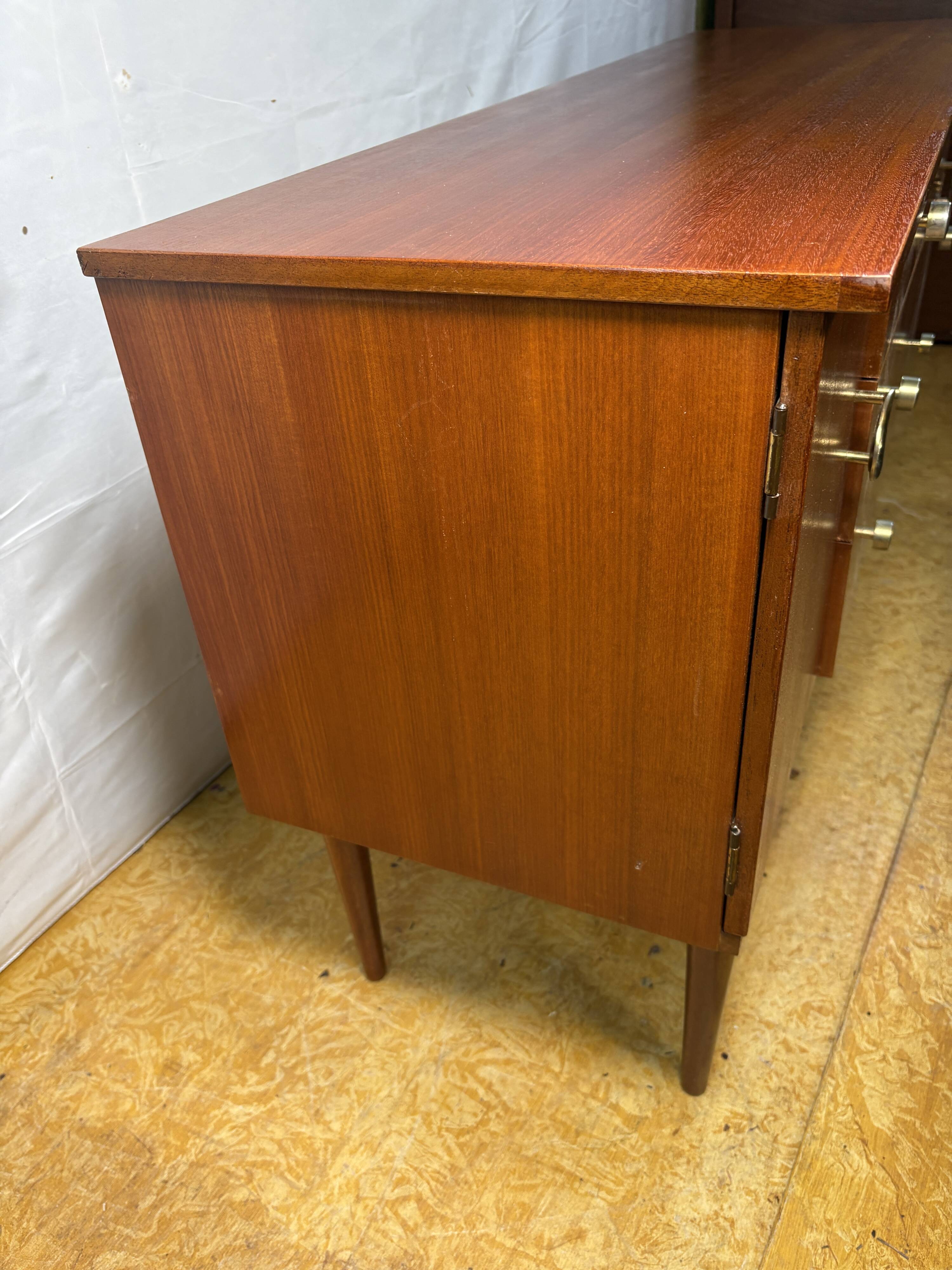 Mid Century Retro Teak Small Sideboard by Schreiber (Circa 1960)  A stylish