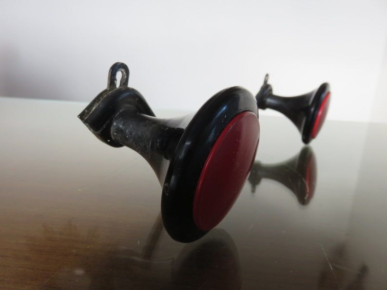 Coat rack in Bakelite and metal, 2 hooks 50 years 60