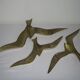 Wall Decoration Set 3 X Seagull / Swallow / Bird. Brass 70 / 80s