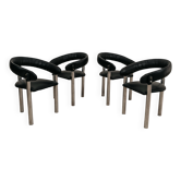 Set de 4 fauteuils de salle à manger design années 70 vintage modernariato