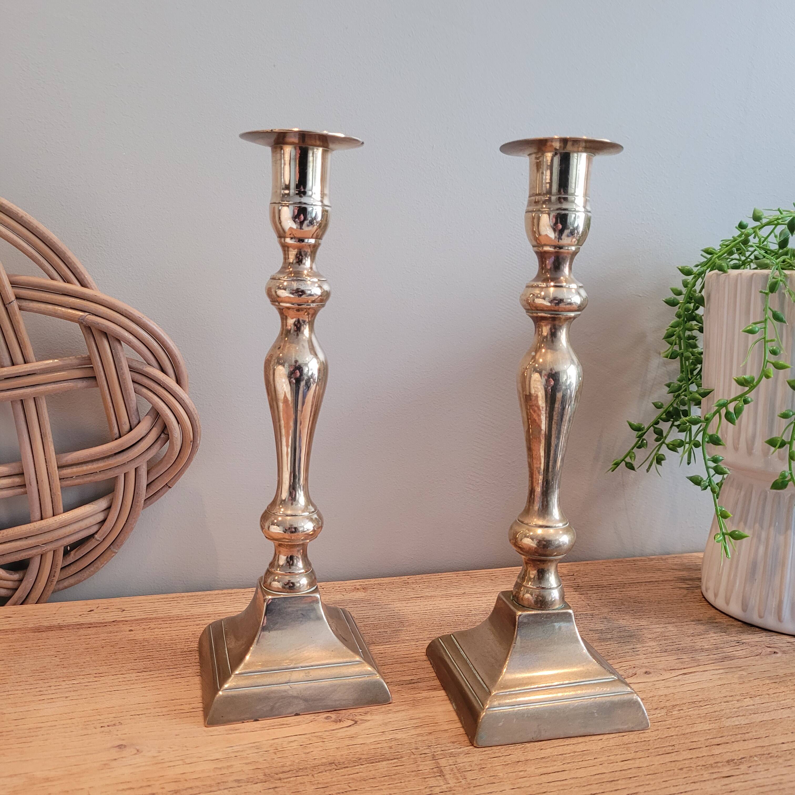 La Redoute x Selency pair of brass candle holders 01