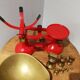 Balance vintage avec poids en laiton de Viking F. J.Thornton - Co. Ltd années 1940