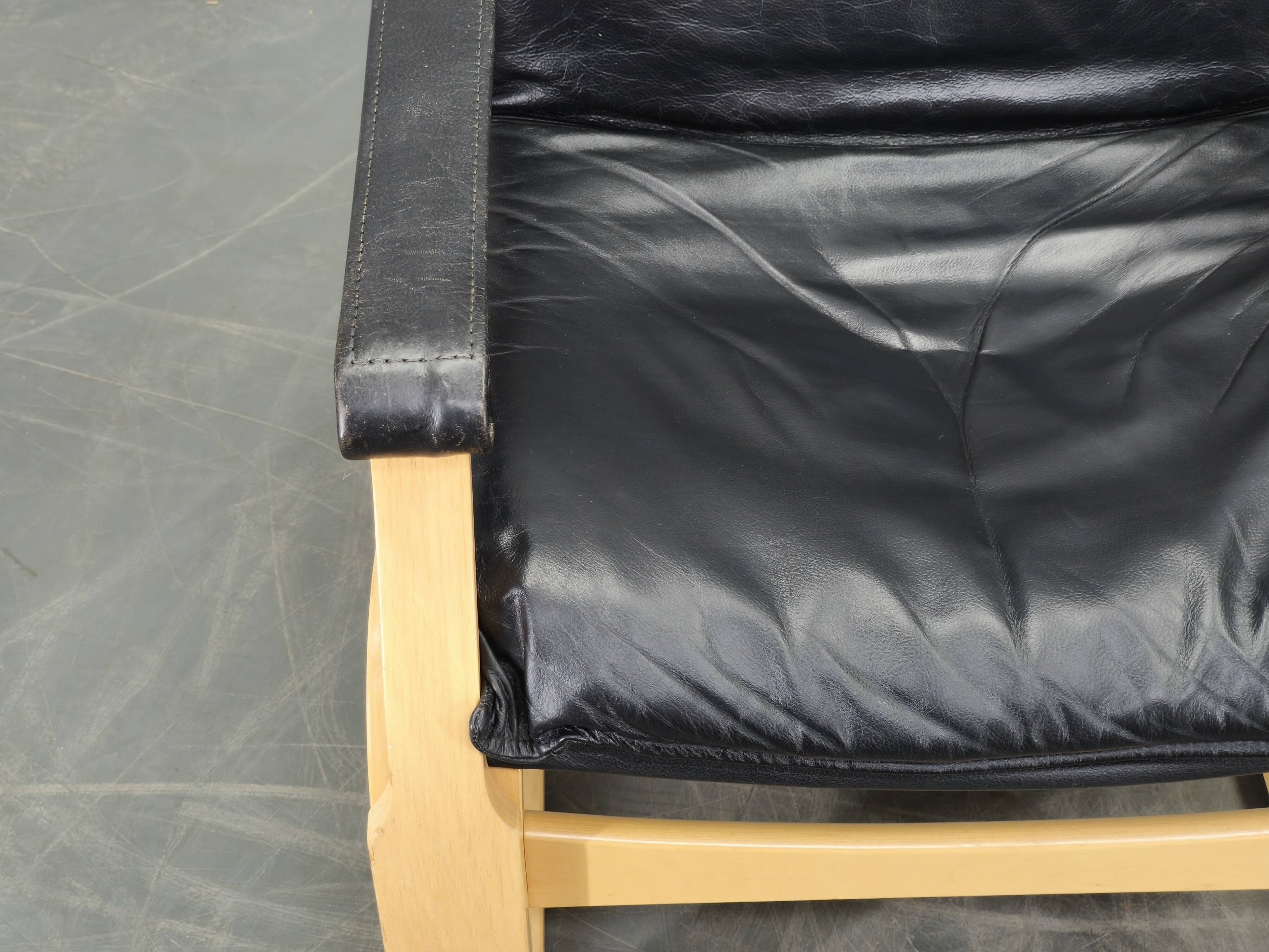 Pair of Leather Lounge Chairs by Åke Fribytter for Nelo Kroken 1960s
