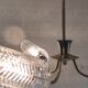 Brass three-light chandelier with glass tulips - 1950s/60s