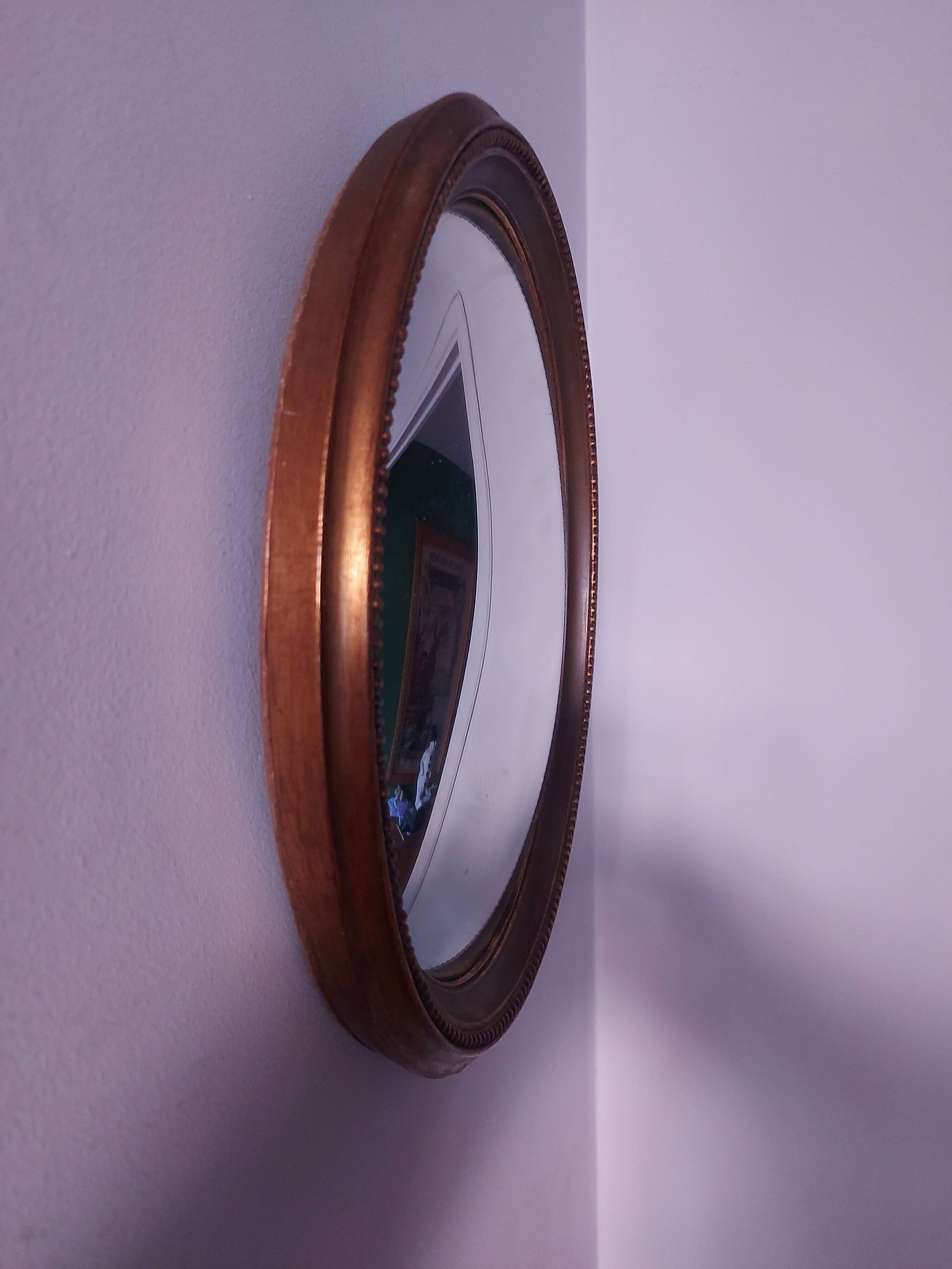 Golden wood witch mirror