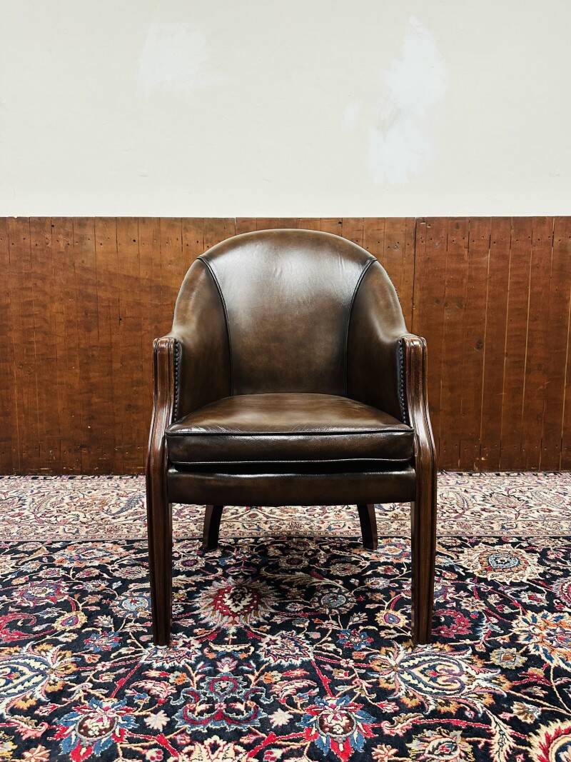 Chaise de bureau Chesterfield marron