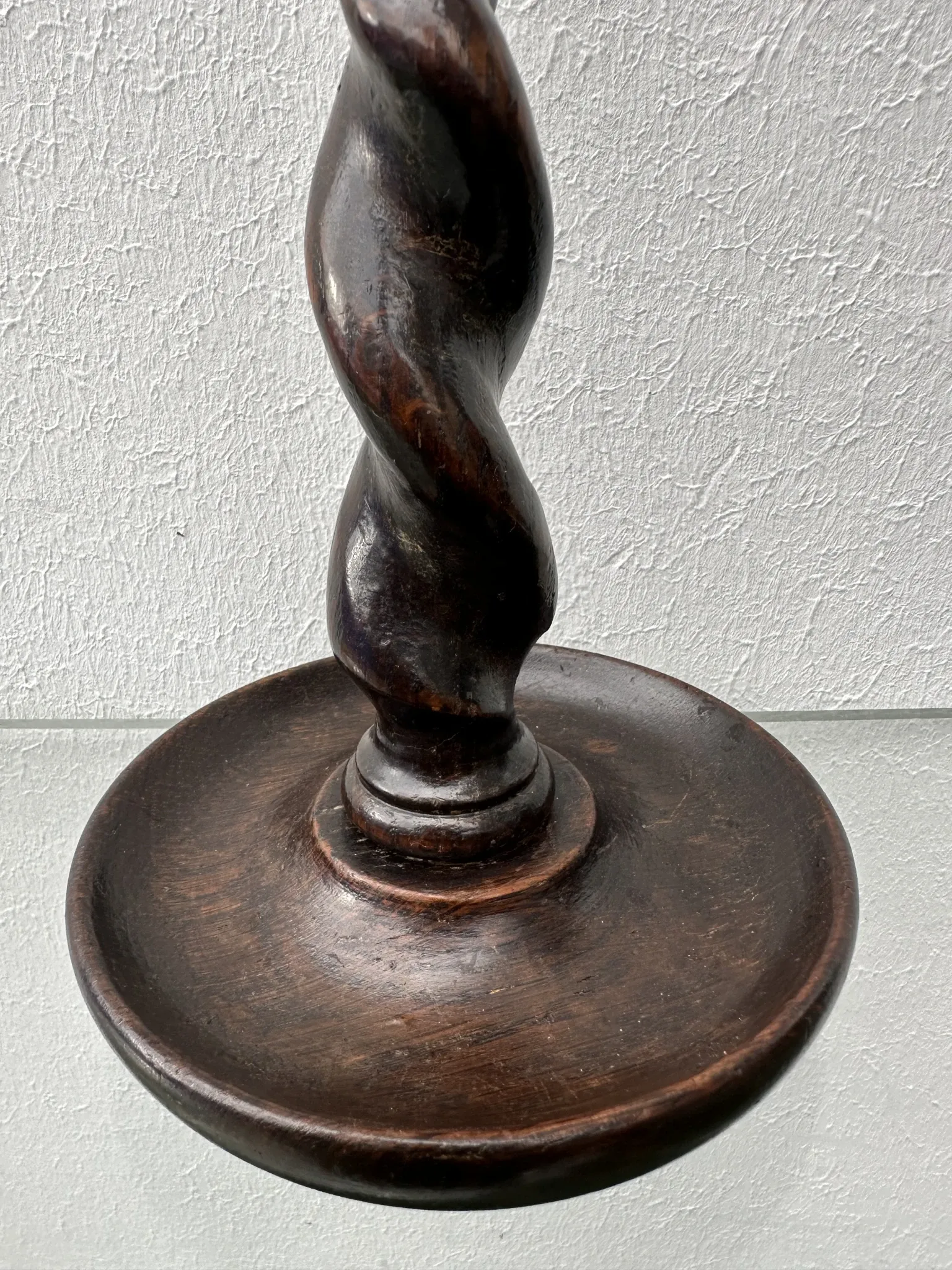 Pair of English oak Barley Twist candlesticks