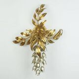 Hans koegl vintage florentine wall lamp sconce metal pioggia d'oro hollywood regency style