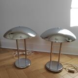 Paire de lampes champignon design Robert Sonneman 1989