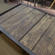 Table basse industrielle en métal et sapin 1950