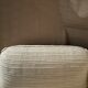 Vintage Thibier 3-seater sofa, beige fabric and brass, France 1978