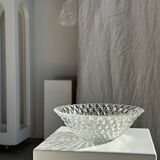 Large classic diamond-tipped glass salad bowl