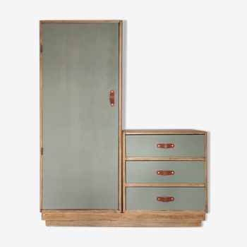 Armoire d'internat asymétrique année 60