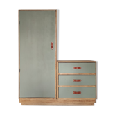 Armoire d'internat asymétrique année 60