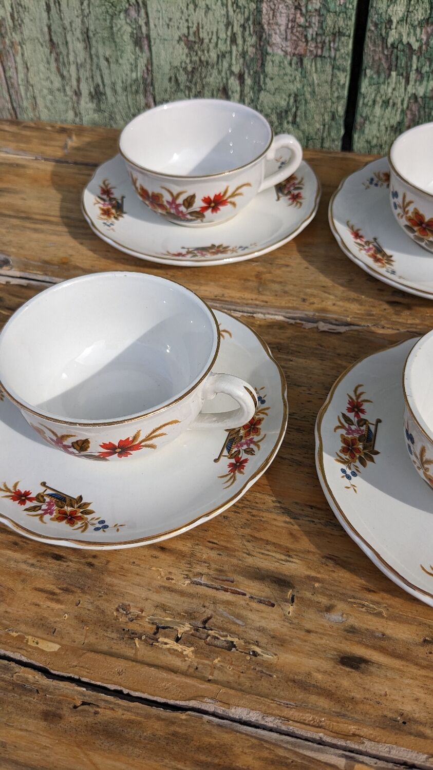Lot de six tasses Digoin modèle Trouvère
