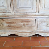 Wardrobe wardrobe 3 doors cerused gray pastel green