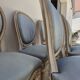 Set of 6 Louis XVI style chairs with antique patinated medallion