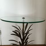 Vegetal leg table with glass top