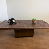 Brutalist coffee table, hammered copper 70 – in the style of H. Lilienthal.