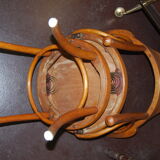J.J. Kohn barber's chair in curved wood and spring mechanism