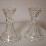 Lot de 2 bougeoirs en verre