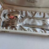 White box fork spoon silver plated