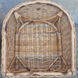 Pair of wicker and rattan armchairs.