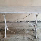 Bistro table cast iron and white marble - garden terrace