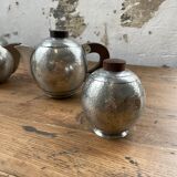 Art Deco pewter teapot set René Delavan