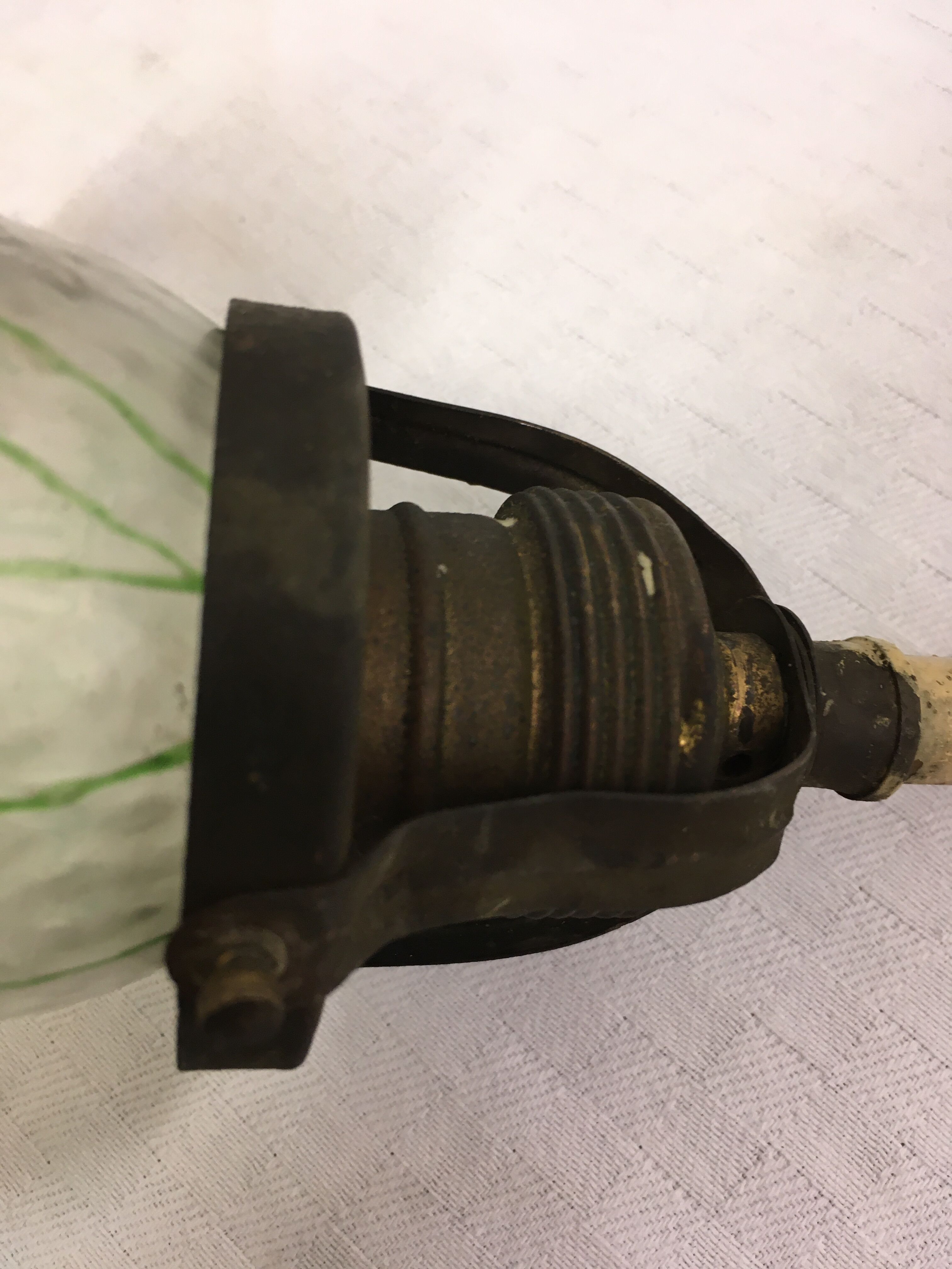 Wall lamp, art deco tulip colored glass