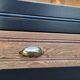 Two-tone black and honey bookcase