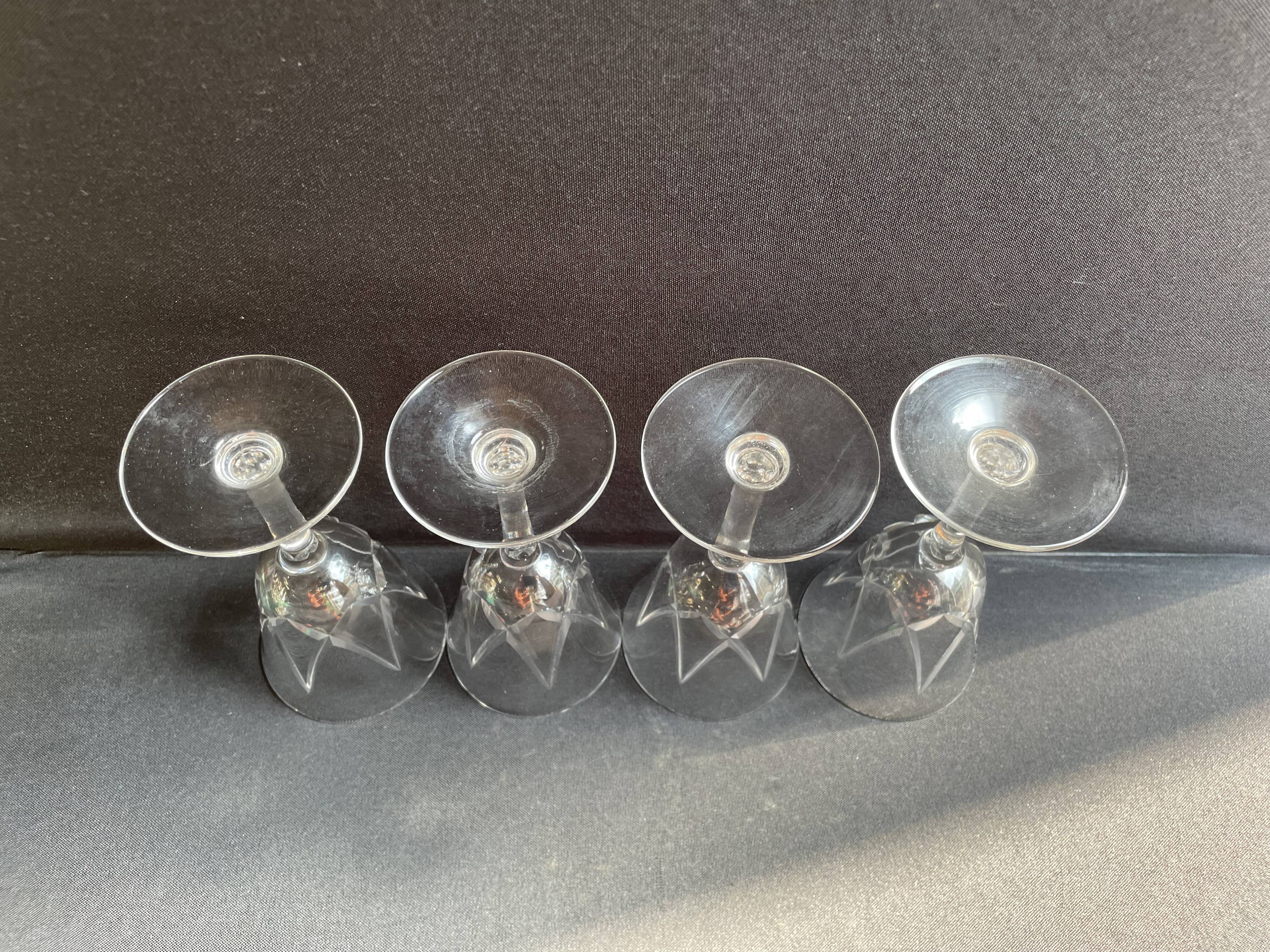 4 Cut Crystal Wine Glasses