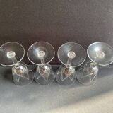 4 Verres à vin cristal taillé